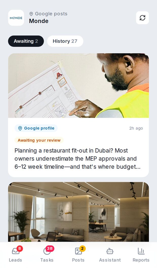 Google post waiting for approval