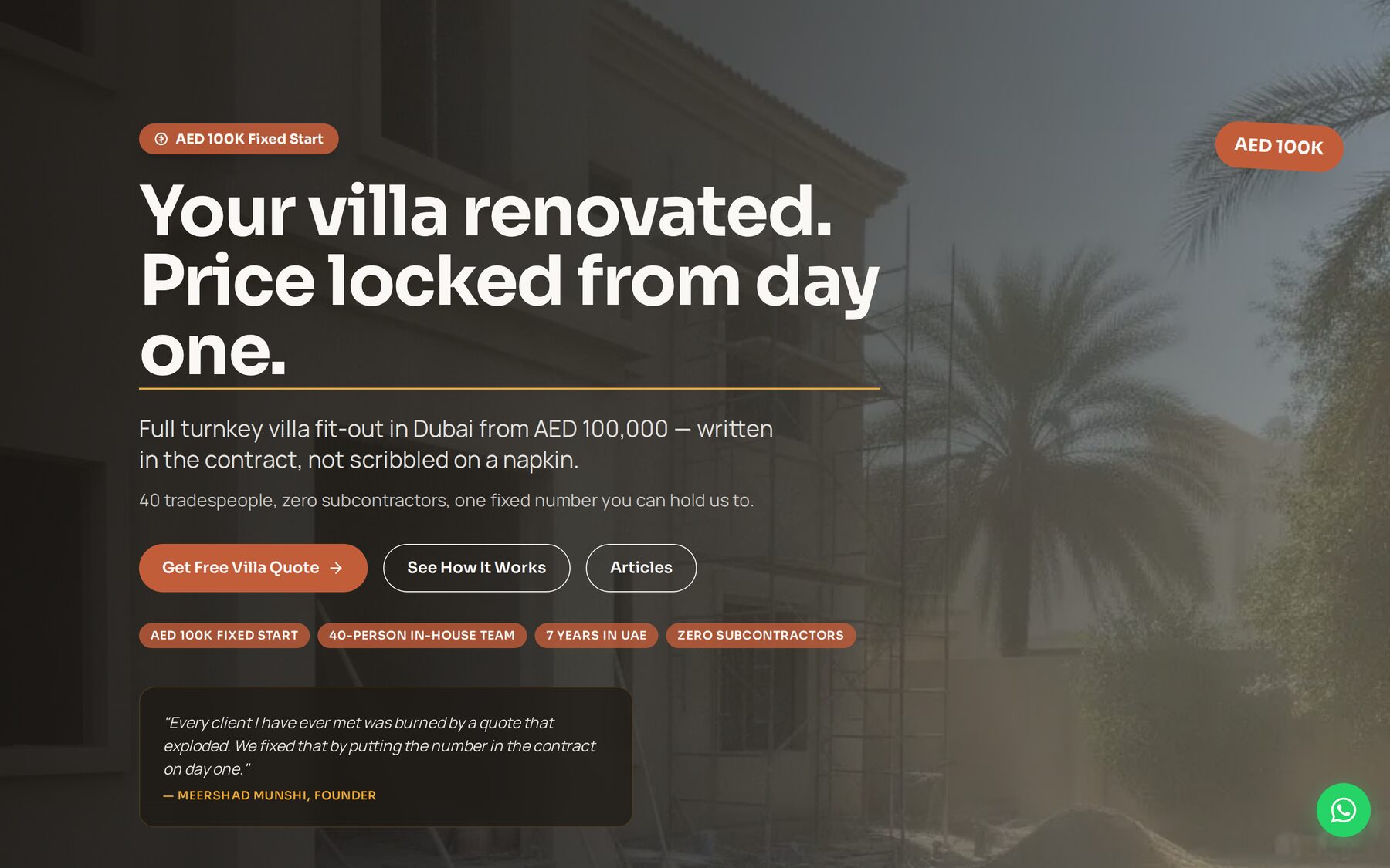 Homepage of lacasadesign.ae, built by Improovy