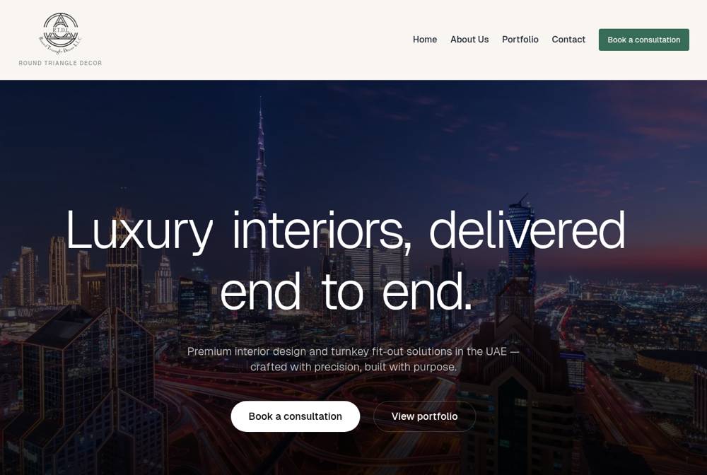 Homepage of roundtriangle.ae